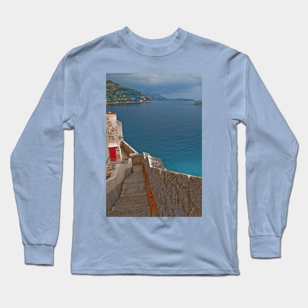 The Walls of Dubrovnik Long Sleeve T-Shirt by vadim19